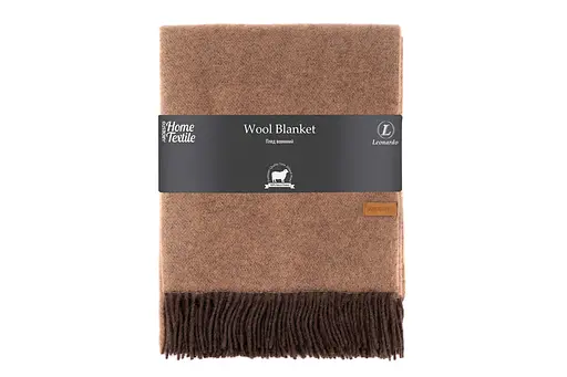 Плед Ardesto Leonardo Doubleface 140x200 см 100% шерсть коричнево-бежевый (ART0401LD) - фото 1