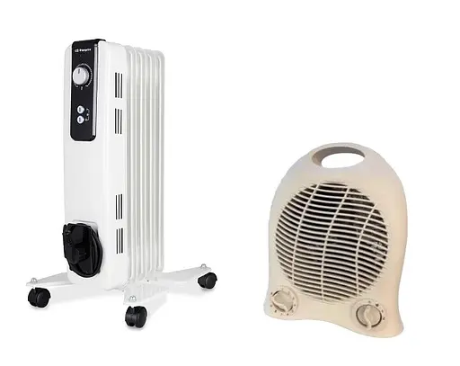 Обігрівач масляний 1000w + тепловентилятор 2000Вт - фото 1