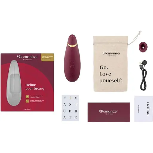 Вакуумний кліторальний стимулятор Womanizer Premium 2 Bordeaux - фото 6