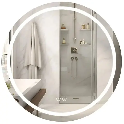 Дзеркало Qtap Mideya (MI6) кругле з LED-підсвічуванням Touch QT2078NCR9090W - фото 1