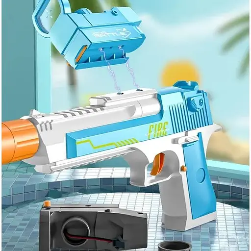 Водяний пістолет Desert Eacle 2 в 1 із резервуаром для води 425 мл cиній - фото 8