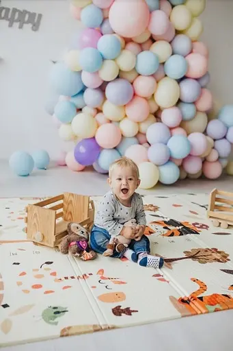 Уцінка. Дитячий двосторонній складаний килимок Poppet Тигреня в лісі і Молочна ферма, 150х180 см (PP001-150) - фото 10