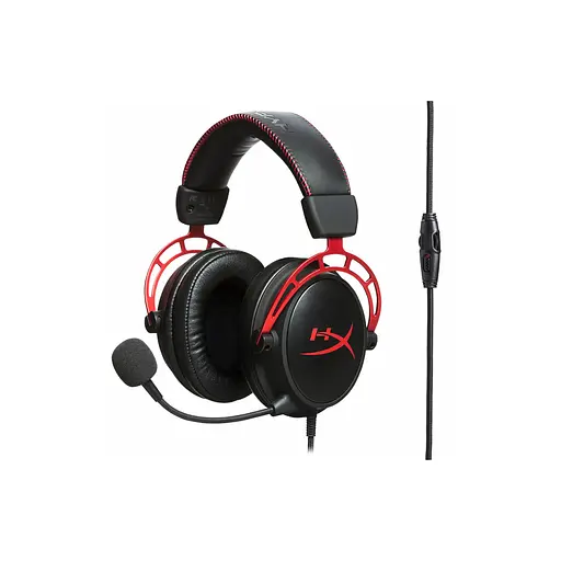 Игровая гарнитура Cloud Alpha, mini-jack/dual 3,5 мм, 1,2 м/2 м черно-красная HyperX teh0013114 - фото 3