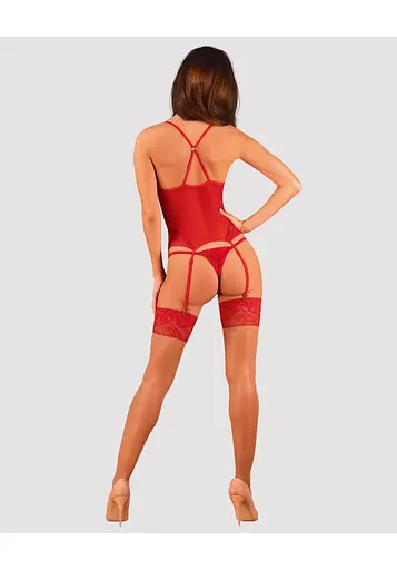 Комплект білизни Obsessive Lacelove XL/XXL червоний - фото 6