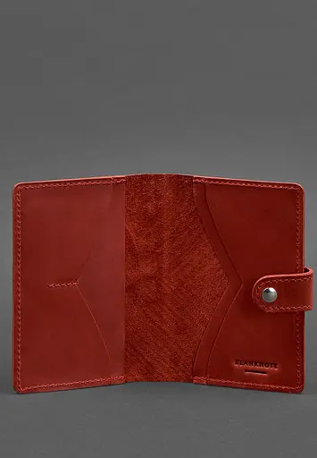 Женская кожаная обложка для паспорта коралловая 3.0 Инди - фото 4
