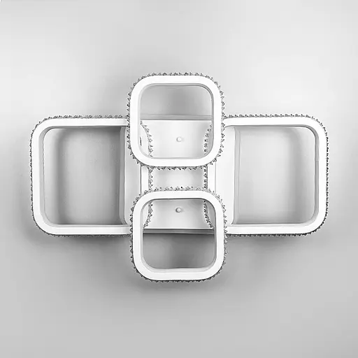 Світлодіодна LED люстра з RGB підсвіткою в білому корпусі | Арт. A 77074/2+2 RGB WT | Line F - фото 1