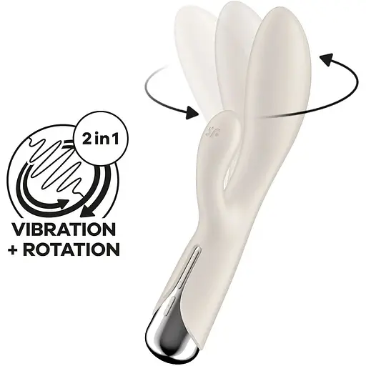 Вібратор-кролик Satisfyer Spinning Rabbit 1 Beige - фото 3