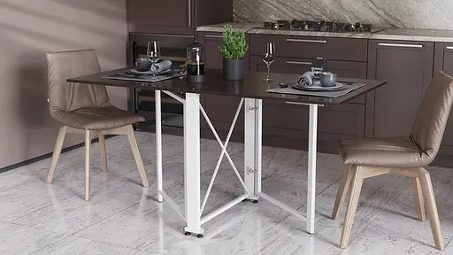 Стіл-книга трансформер Оріон 2 Ferrum-decor 750x1520x730 Білий метал ДСП Венге Магія 16 мм (FRD-105427) - фото 3