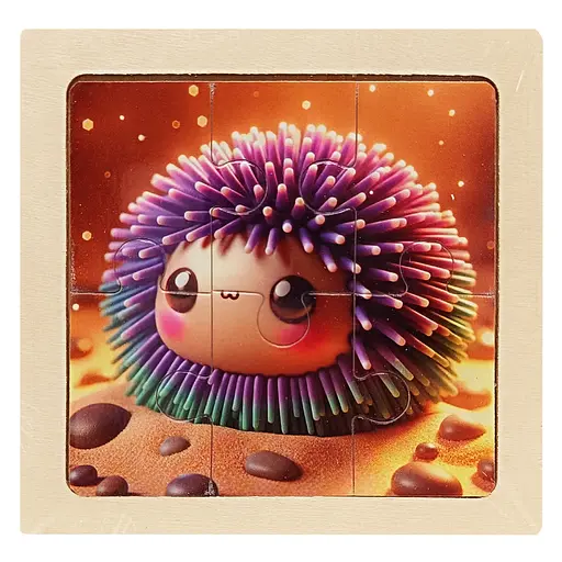 Дитячий дерев'яний пазл-вкладиш Морський їжак MD 1509-2, 6 елементів