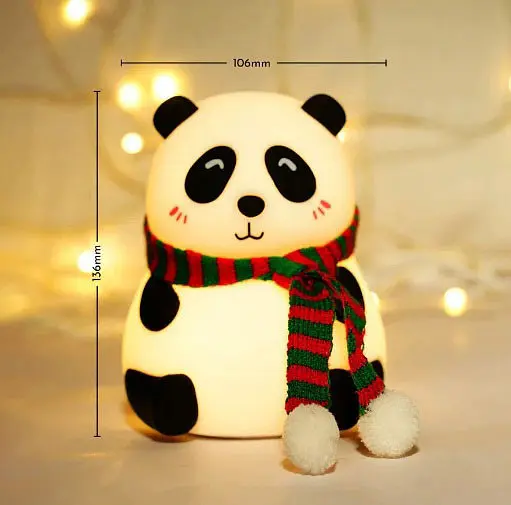 Детский силиконовый ночник Panda Silicone Lamp LJC-142-A аккумуляторный светильник игрушка для сна - фото 5