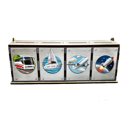 Настільна розвиваюча гра "Види транспорту" Ubumblebees (ПСФ109) PSF109 комодик-сортер - фото 1