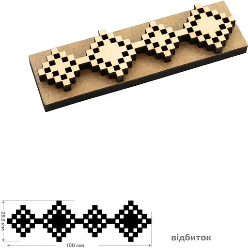 Штамп для вибійки Rosa Talent №28 Вишиванка 3x10см - фото 1