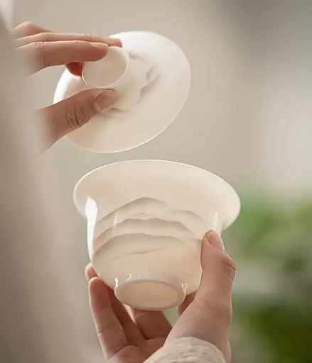 Гайвань Белый Фарфор Далекие Горы 130 мл - фото 5