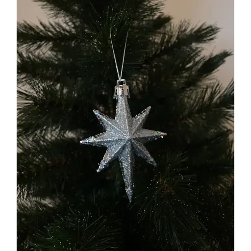 Украшение-подвеска Chomik Звезды 9 см 4 шт. серебряная (5901292631147_1) - фото 3