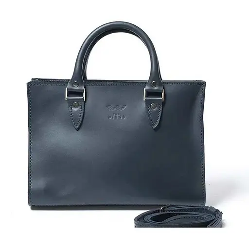 Жіноча шкіряна сумка Fancy синя - фото 1