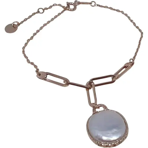 Золотой браслет Favoritum с жемчугом. 911576 16,5