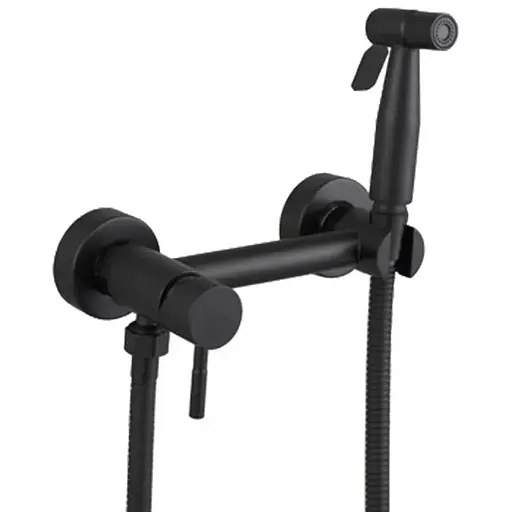 Змішувач для гігієнічного душу зовнішнього монтажу Zerix SUS 222 Black ZX4743, Чорний матовий - фото 1