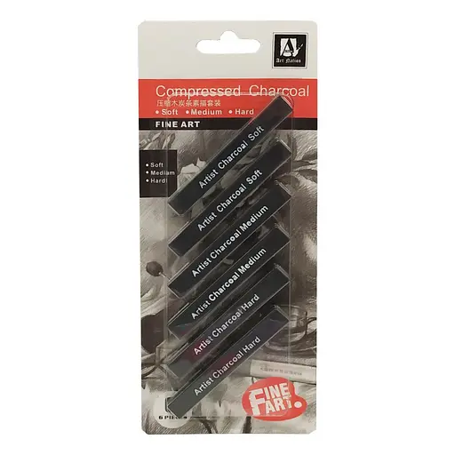 Воскові олівці "Artist Charcoal Soft" Art Nation CPC0810 чорні - фото 1