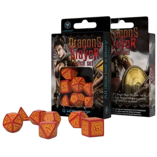 Набор кубиков Dragon Slayer Red & orange Dice Set , 7 шт. (SDRS1D) - фото 1