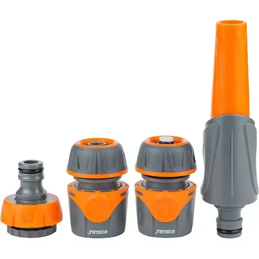 Набор для полива Flora насадка-распылитель 2 режима 2 коннектора на шланг 1/2+адаптер (ABS+TPR) (5011624) - фото 1