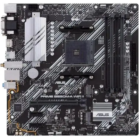 Материнская плата Asus Prime AM4 (B550) B550 WIFI II, B550, 4xDDR4, Int.Video(CPU), 4xSATA3, 2xM.2, 1xPCI-E 16x 4.0, 2xPCI-E 1x 3.0, ALC 5.2, 7xUSB3.2/2xUSB2.0, VGA/DVI-D/HDMI, MicroATX