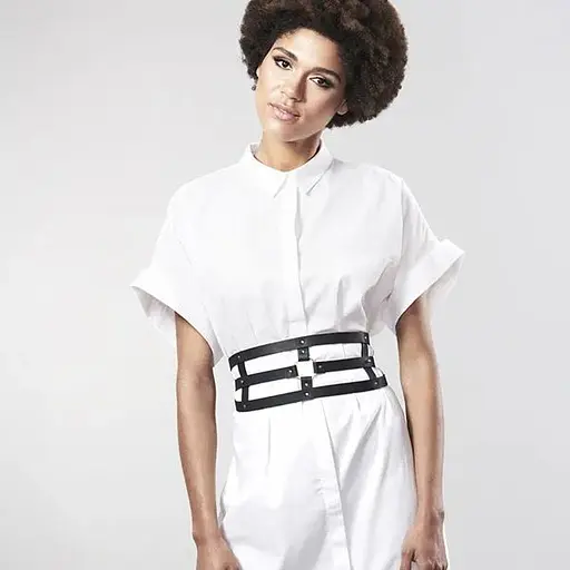 Портупея-пояс Bijoux Indiscrets Maze - Wide Belt and RestRaints Black, екошкіра - фото 7