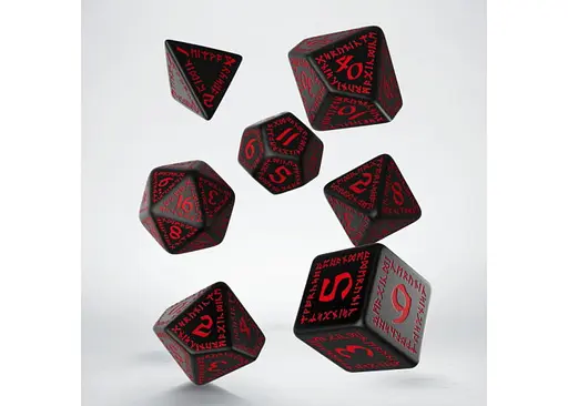 Набор кубиков Runic Black & red Dice Set , 7 шт. (SRUN06) - фото 2