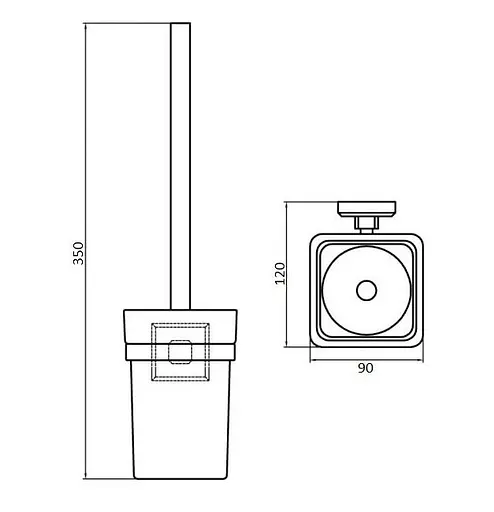 Йоржик настінний Perfect Sanitary Appliances КВ 9929A, Хром - фото 2