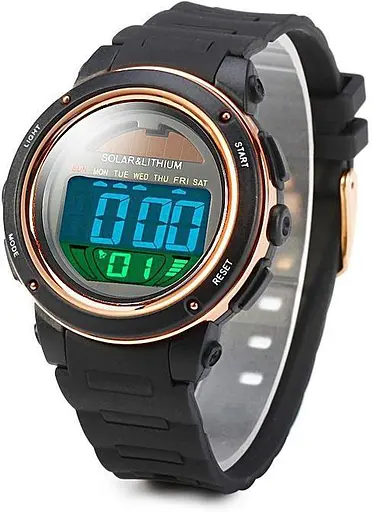 Чоловічий спортивний годинник Skmei 1096 із сонячною батареєю (Золотисті) - фото 2