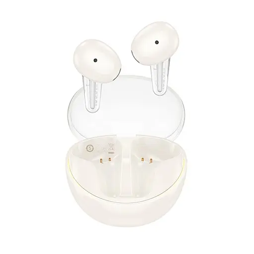Навушники Hoco EW202 Magic true wireless BT headset, BT5.4, 35mAh, 350mAh, 6h, IPX4, Milky white - фото 2