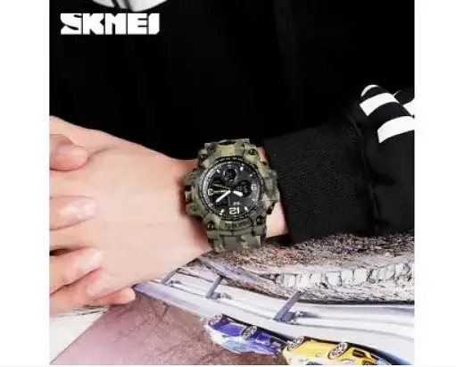 Чоловічий годинник Skmei Hamlet 1155 Зелений камуфляж - фото 2