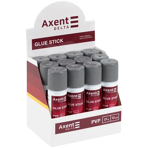 Клей-олівець Axent Delta набір 12 шт. PVP 21 г (D7138) - фото 1