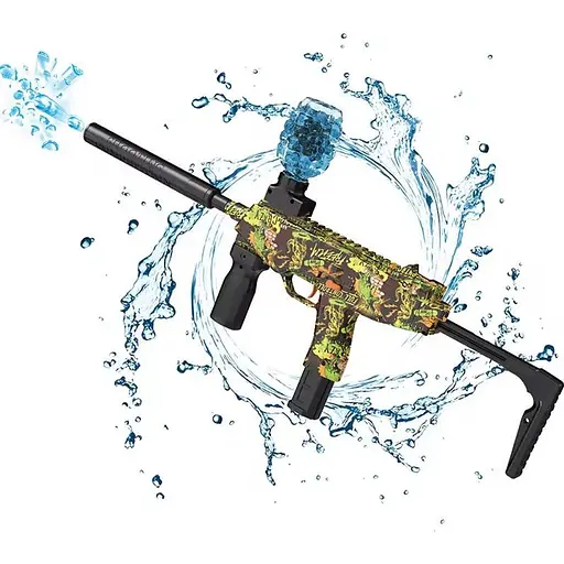 Бластер автоматический OldBro MP9 Gel Ball с гель шариками орбиз 10500 шт. Синий/серый - фото 1