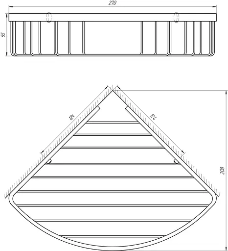 Полка угловая Topaz 4114, Хром - фото 4