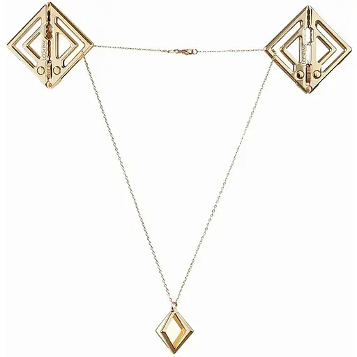 Зажимы для сосков с легкой подвеской Lockink Adjustable Nipple Clamps With Light Pendant - Golden