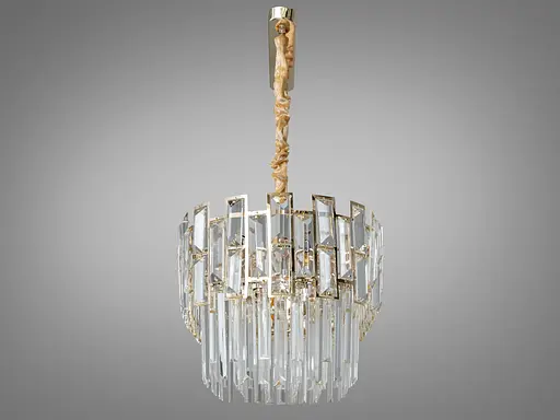 Ексклюзивна, розкішна кришталева люстра овал, 12 ламп, золото - фото 2