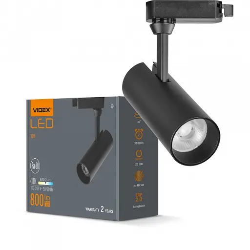 LED светильник трековий VIDEX 10W 4100K черный - фото 1
