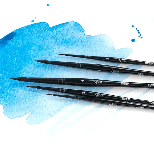 Пензель білка кругла DEEP 198 №0 коротка ручка Rosa - фото 8