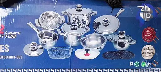 Набір каструль з кришками та сковорідкою Z.P.T. International Z.P.-1719, 19 предметів - фото 3