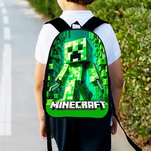 Рюкзак детский майнкрафт Крипер "Minecraft" 34х27см, городской ранец для мальчика (00522)