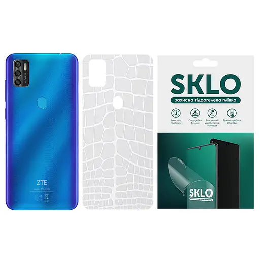 Захисна плівка SKLO Back (тил) Trans. для ZTE Axon 10 ro Прозорий / Croco