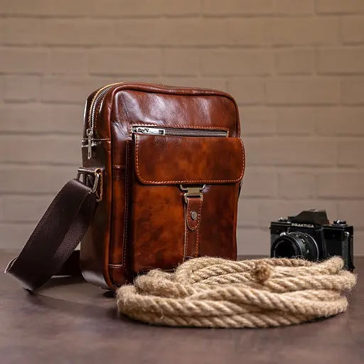 Чоловіча шкіряна сумка Vintage 23х27х6 см sum0012642 - фото 8