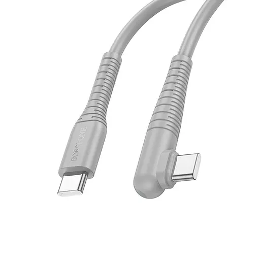 Дата кабель Borofone BX105 Corriente 60W Type-C to Type-C (1m) Gray - фото 2