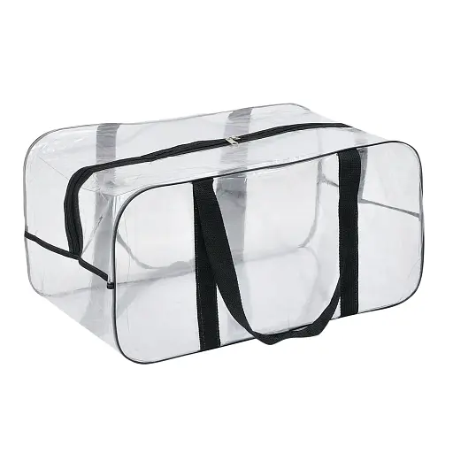 Набор прозрачных сумок в роддом: размер М 40х25х20 см + размер L 50х25х30 см (черные) - фото 2