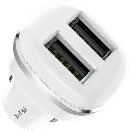 Автомобільний зарядний пристрій Borofone BZ13 Extreme білий - фото 1