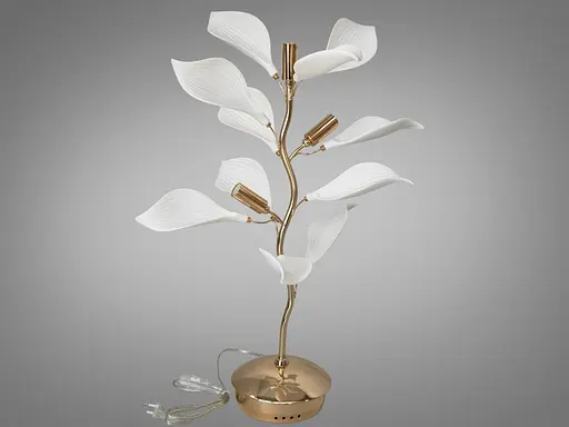 Стильная настольная лампа с керамическими элементами, 3 лампы, золото - фото 1