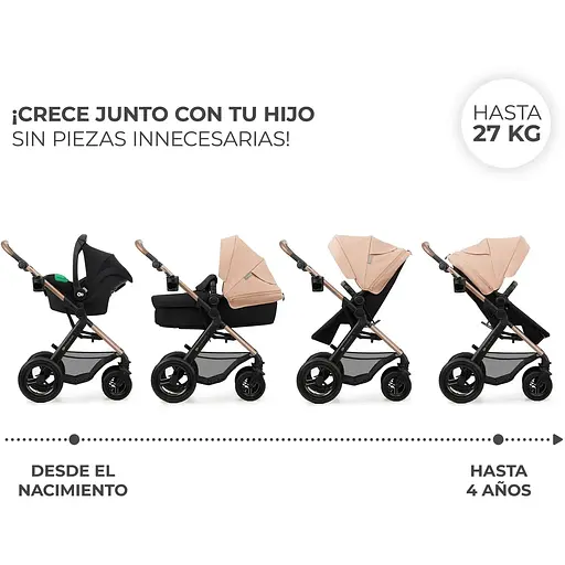 Коляска універсальна 3 в 1 Kinderkraft Moov 2 Air Sand Beige (KSMOOV02BEG0000) - фото 11