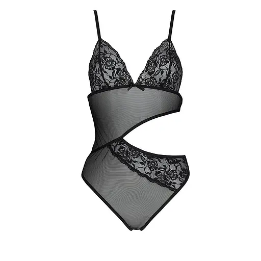 Боди с ажурным лифом Passion Christa Body black L/XL - фото 3