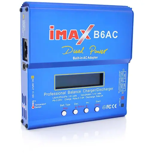 Универсальное ЗУ iMAX B6, 12V, 220-240V, 0,1-5A, LCD, балансир, от 1 до 15 ячеек, клемм (AGM/GEL/Li-Ion/LiFePO4/NiCa/NiMH)