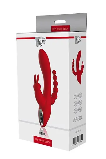 Вібратор-кролик Dreamtoys Hera 21 см червоний - фото 5